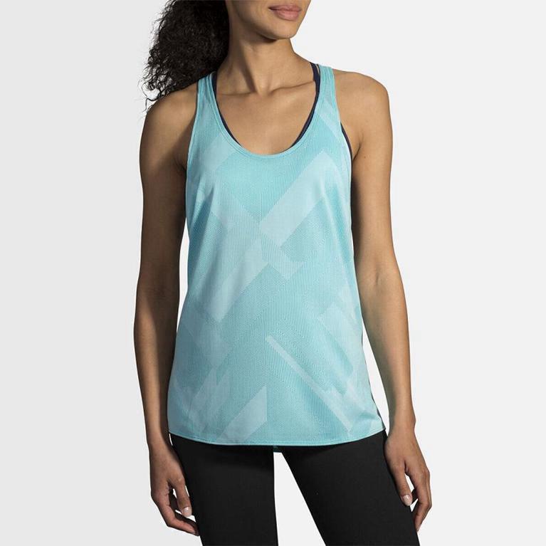 Brooks Array NZ - Women's Running Tank Top - Blue (94863-UOTC)